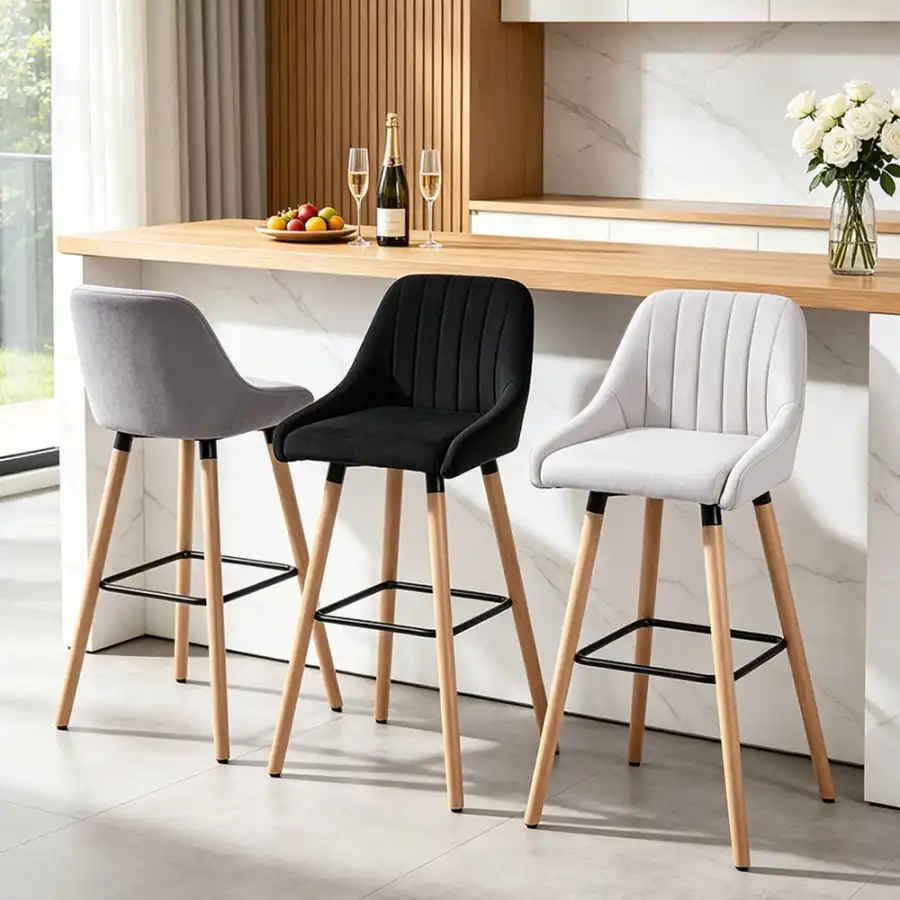 Velvet Bar Chair with Backrest Design Ideas for Home Bars